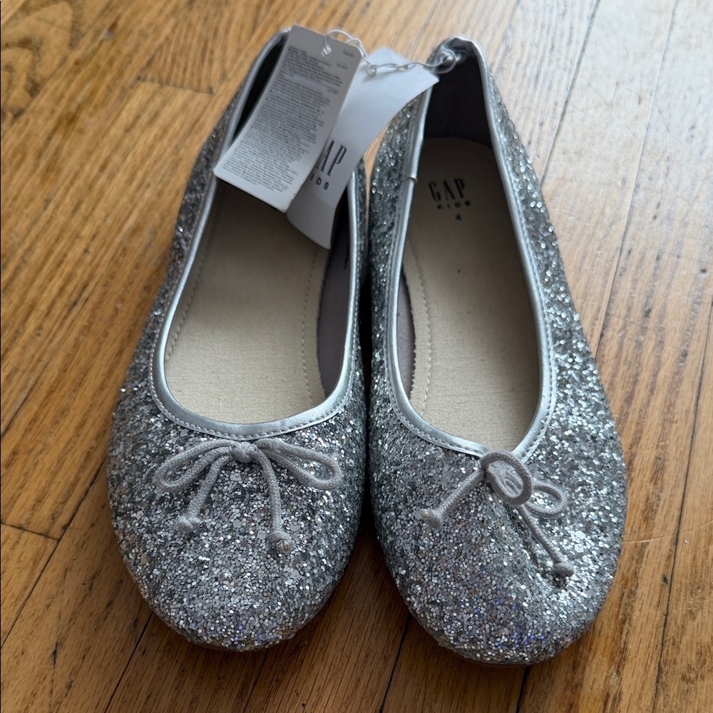 GAP Kids Shimmering Silver Dress Flats
